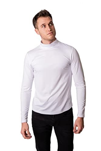 tex leaves T-shirt interior térmica para homem com gola alta - cores básicas a escolher, Branco, L