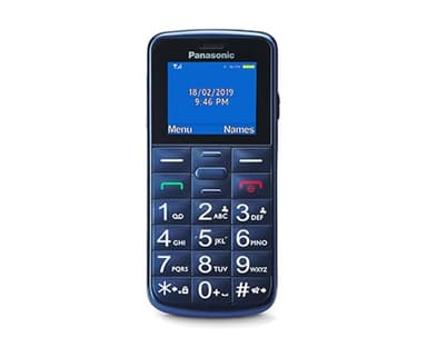 Panasonic KX-TU110EXC 2G, telemóvel para idosos, com botão SOS, chamada prioritária, telefone com botões grandes, Bluetooth, lanterna, câmera, azul