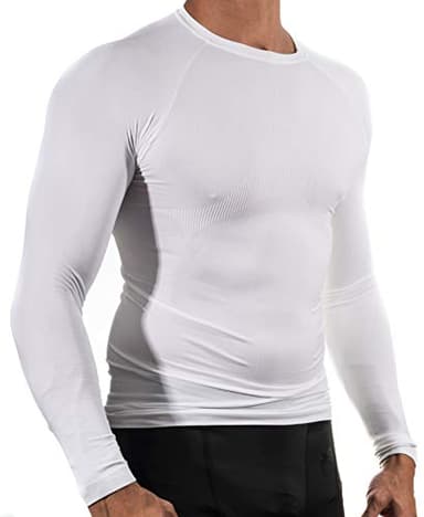 13MW T-shirt térmica profissional para homem, tecido reforçado, respirável, Branco
