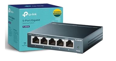 TP-Link TL-SG105 - Switch gigabit 5 portas 10/100/1000 Switch Ethernet, indicador de stado, aço inoxidável com super dissipação de calor, IGMP snooping, QoS
