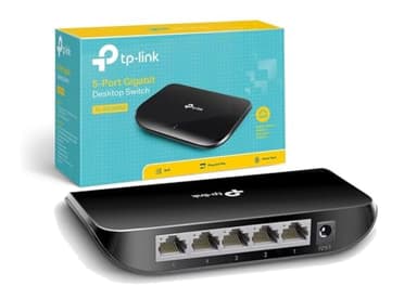 TP-Link TL-SG1005D Switch Ethernet Gigabit de 5 portas (10/100/1000 Mbps), Plug & Play, sem configuração, baixo consumo energético, silencioso e compacto, hub Ethernet, design aerodinâmico