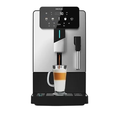 Cecotec Cafeteira super automática compacta com vaporizador Cremmaet Steam Latte Art. 19 bares, Thermoblock, Plug&Play, moinho cônico, 5 níveis, depósito de água 1,1 l, café 150 g, limpeza automática