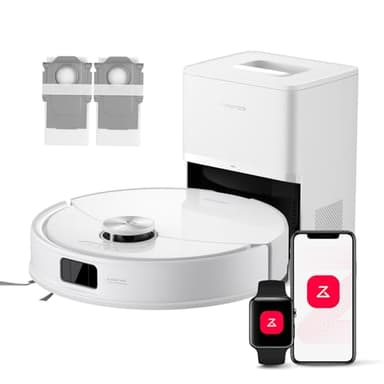 roborock Q10 S5+ Set Robô aspirador e lava-chão 2 em 1 de 10000 Pa, sistema duplo anti-emaranhamento, prevenção de obstáculos, auto-esvaziamento de 7 semanas, navegação PreciSense LiDAR, controle por