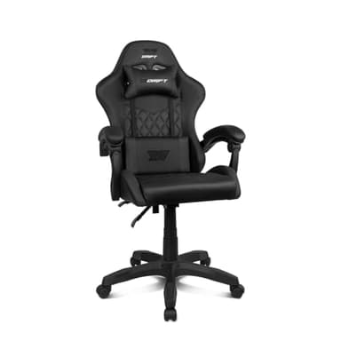 DRIFT GAMING DR35 Cadeira Gaming ergonómica profissional com apoios de braço 2D ajustáveis, suporte lombar e cervical, reclinável a 135°, estofada em couro sintético, rodas silenciosas, base robusta