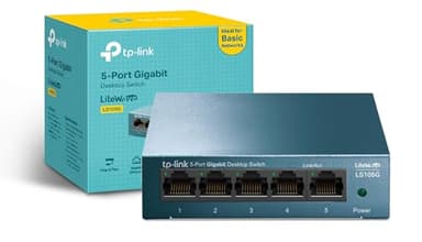TP-Link LS105G - Switch Ethernet Gigabit 5 Portas, Switch não gerenciado de Secretária, Invólucro metálico, tecnologia Green Ethernet, QoS, Plug & Play