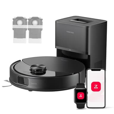 roborock Q10 S5+ Set Robô aspirador e mop 2 em 1 de 10000 Pa, sistema anti-emaranhamento duplo, detecção de obstáculos, esvaziamento automático de 7 semanas, navegação PreciSense LiDAR, controle por
