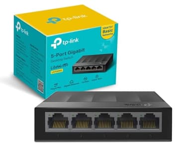 TP-Link LS1005G - Switch Ethernet Gigabit de 5 Portas (10/100/1000 Mbps), Plug e Play, Sem Configuração, Baixo Consumo de Energia, Silencioso e Compacto para Computadores e Smart TV