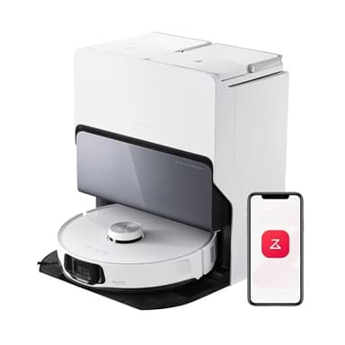 roborock S8 MaxV Ultra Robô Aspirador Base de Carga Tudo em um, Design FlexiArm, Aspirador e Lava-piso 10.000 Pa, DuoRoller Riser, VibraRise 3.0, HyperForce, Reactive Al 2.0, Branco