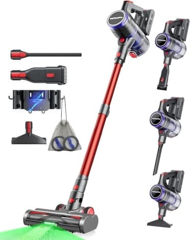 VACTechPro 55KPa/600W/70Min Vassoura aspirador sem cabo, aspirador vertical