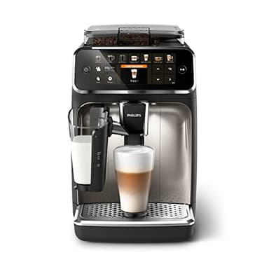 Philips Série 5400 Cafeteira super automática - sistema de leite LatteGo, 12 variedades de café, ecrã intuitivo, 4 perfis de utilizador, cromado (EP5447/90)