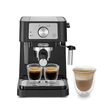 De'Longhi Stilosa Premium EC260.BK - Cafeteira de bomba com 15 bar de pressão, 1100 W, 1L, cor preto e prata