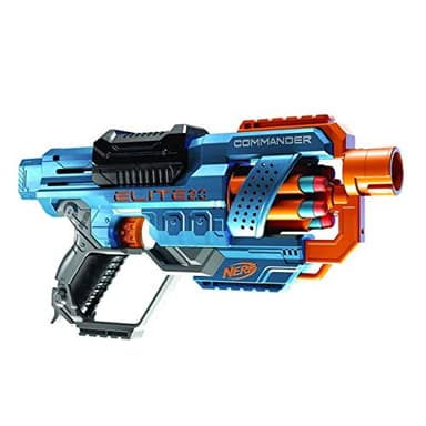 Hasbro Nerf 2.0 Commander RC-6, lançador de dardos de brinquedo, 12 peças, jogos ao ar livre para meninos e meninas de 8 anos ou mais, tambor giratório