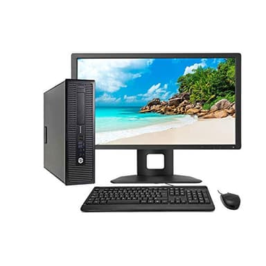 HP ELITEDESK 800 G1 i5-4570, 3,2 GHz 16 GB RAM 240 GB SSD + 500 GB HDD Windows 11 com Wi-Fi e ecrã de 23 polegadas + teclado e rato incluídos (recondicionado)