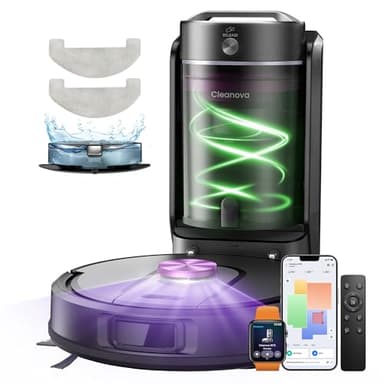 Vexilar W15 Robot aspirador e lava-chão, potente sucção de 10000 Pa, aspirador robot com sistema de navegação a laser, mapa multicamada inteligente, longa duração, 4 l base auto-esvaziada sem bolsa