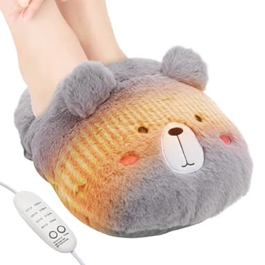 Aquecedor de pés, Aceshop aquece pés elétrico com 4 temporizador e 4 níveis de temperatura elétrica pés com carregamento USB super macio Lavablet aquecedor de pés USB pour cama de escritório