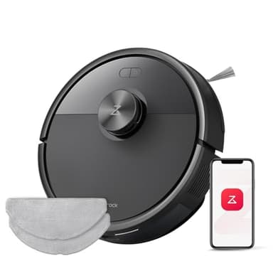 roborock Q7 M5 Robô aspirador e limpa-chão 2 em 1 de 10000 Pa, Aspirador de pó robô com sistema anti-emaranhamento duplo, navegação PreciSense LiDAR, controlado por App e comando por voz (Conjunto