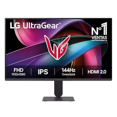 LG 24G411A-B - Monitor de Gaming Ultragear 23,8", IPS Full HD, 16:9, 144Hz, 1ms, G-Sync e FreeSync, HDR10, Pivotável, Altura Ajustável, Preto