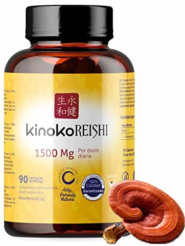 Reishi 1500 mg - 90 cápsulas de Ganoderma Lucidum com 50% polissacáridos e betaglucanos - Apoio ao sistema imunitário