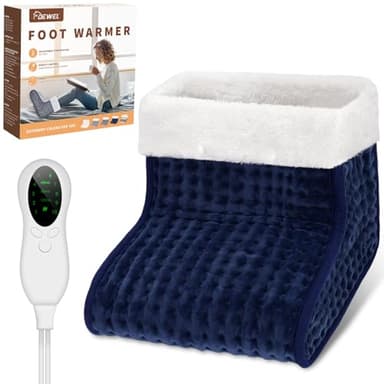 DEWEL Aquecedor de pés elétrico aquecedor de pés 90 W 10 níveis de temperatura 30-60 °C, temporizador de 45/90/120 min aquecedor elétrico forro removível e lavável até 46 cm