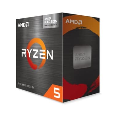 Processador AMD Ryzen 5 5600G (placa gráfica Radeon integrada, 6 núcleos/12 Threads, 65W TDP, Socket AM4, 19MB Cache, Frequência de aumento máx. até 4,4 GHz, com cooler Wraith Stealth)