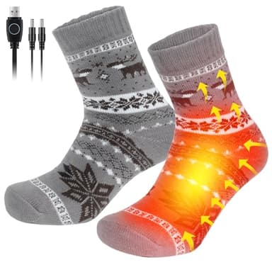 Coikes Aquecedores de pés elétricos 3 níveis ajustáveis aquecedor de pés USB macias meias aquecedores elétricos USB carregamento para homem mulher meias aquecidas para casa escritório