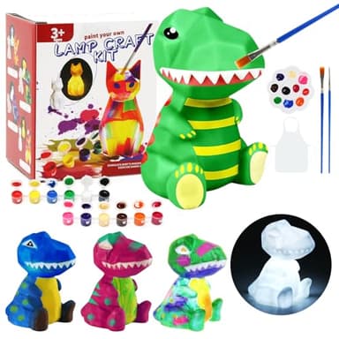 LEADSTAR Kit de pintura candeeiro de noite 3D de dinossauro, conjunto de artesanato para meninos e meninas de 6 a 12 anos, presente criativo de aniversário para meninas 6 7 8 9 10 11 12 Anos,