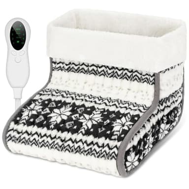 Biutee Aquecedor de pés elétrico, aquecedor de pés de 10 níveis de temperatura 30-60 °C e temperatura de 45/90/120 min, aquecedor elétrico quente lavável 90 W, até tamanho de calçado 46 preto