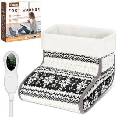 DEWEL Aquecedor de pés elétrico aquecedor de pés 90 W 10 níveis de temperatura 30-60 °C, temporizador de 45/90/120 min aquecedor elétrico forro removível e lavável até 46 cm