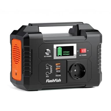 FlashFish estação de energia portátil 200 W, gerador solar de 151 Wh, saída de CA de 230 V, bateria de emergência de 40800 mAh, gerador elétrico portátil para campismo, aventuras e emergências