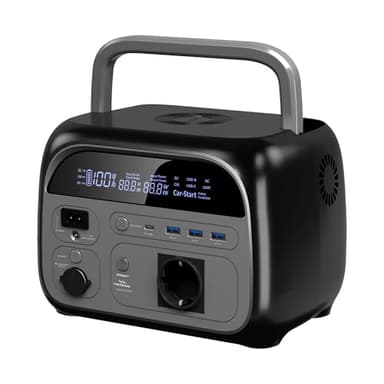 CTOLITY Gerador elétrico portátil de 500 W, bateria de emergência LiFePO4 de 345 Wh, com aplicação, carregamento rápido em 2,5 H tomada Ue de 220 V, SAI, gerador solar para campismo/casa / escritório